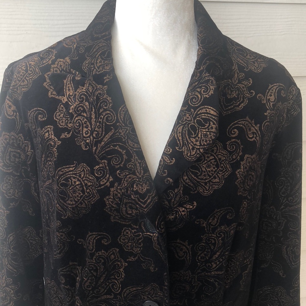 Ralph Lauren Gold and Black Velour/velvet jacket. Price tag,is no longer there.